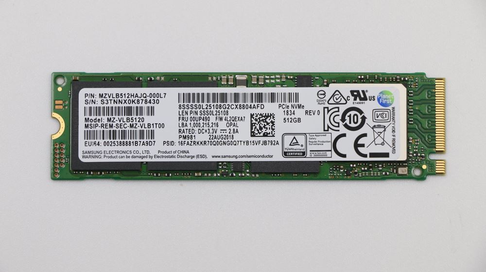 Lenovo Part 00UP433 Lenovo PCIe NVMe SSD M.2 2280 256GB OPAL 2.0 