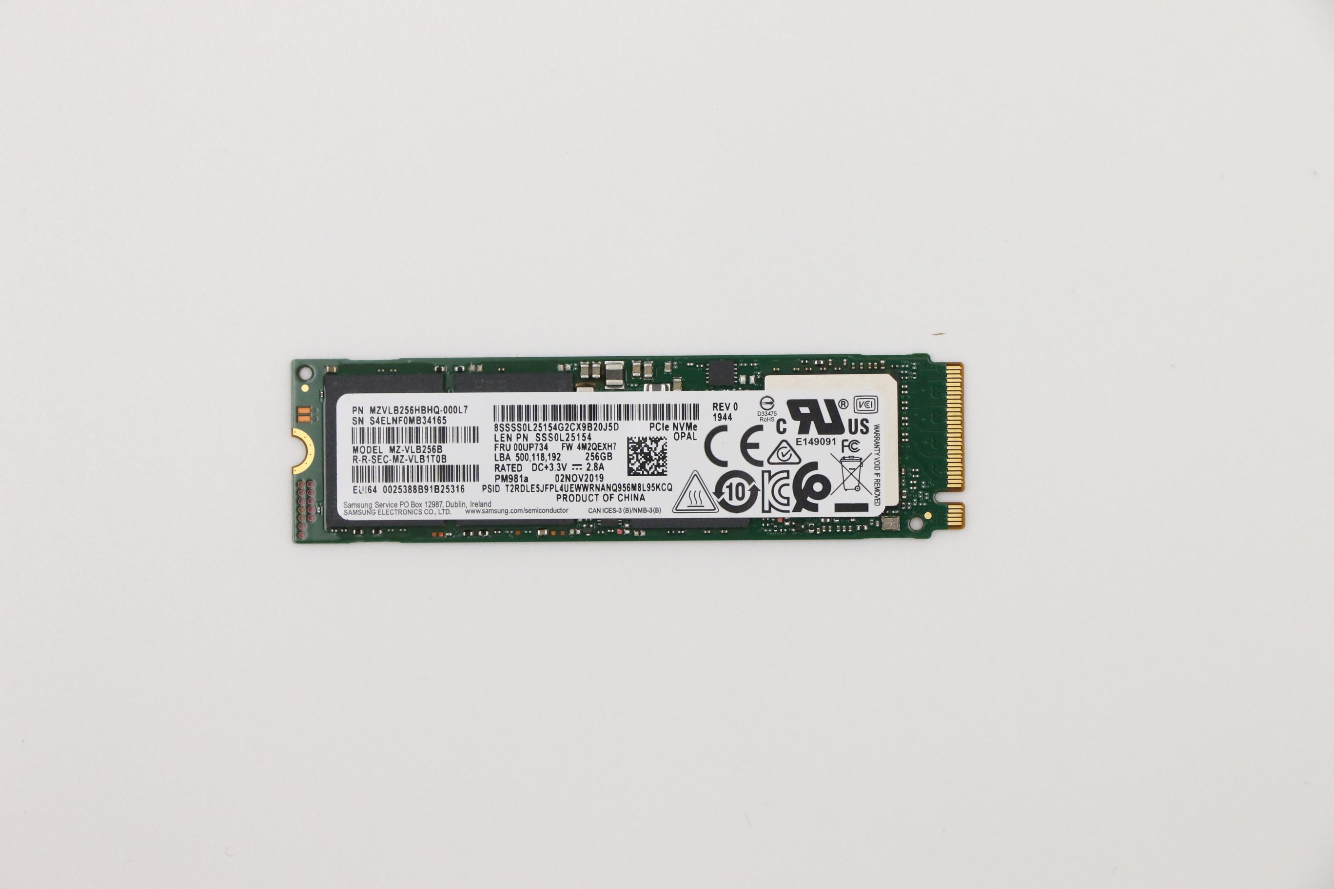 Lenovo ThinkPad T490 (20N2, 20N3) Laptop SOLID STATE DRIVES - 00UP734