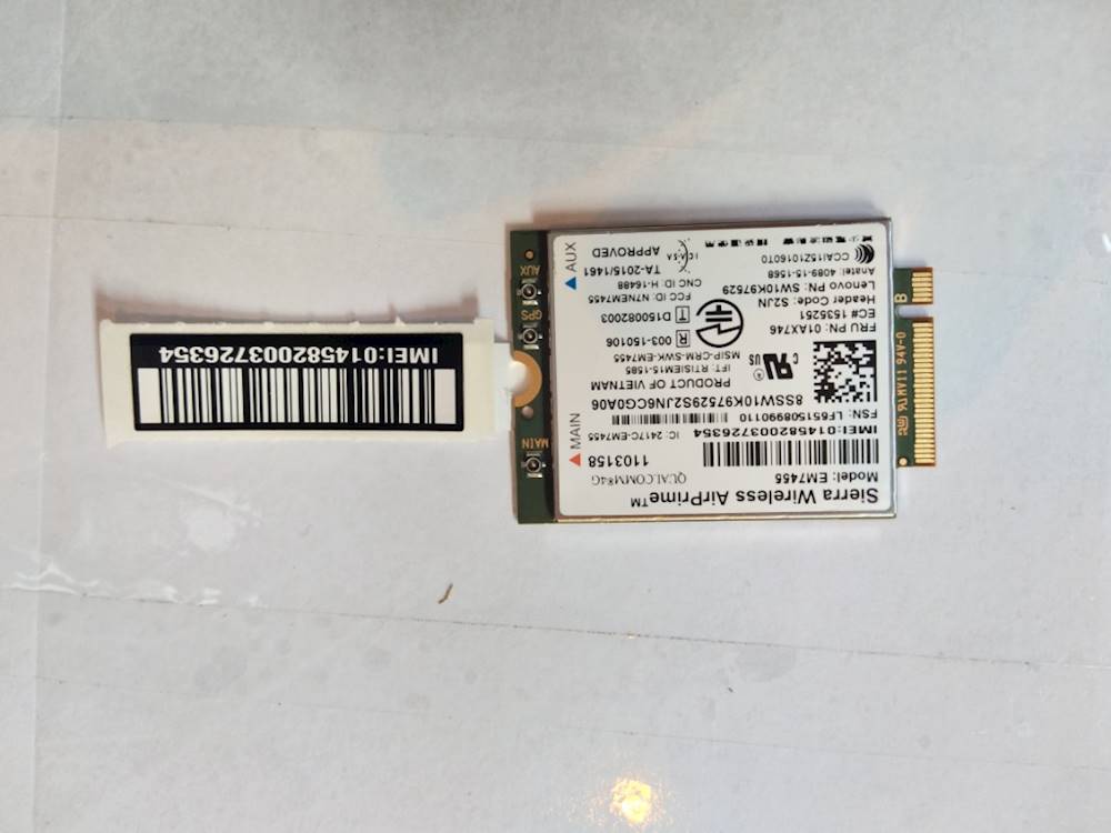 Lenovo ThinkPad X1 Carbon 5th Gen - Kabylake (20HR, 20HQ) Laptop WIRELESS WAN ADAPTERS - 01AX746