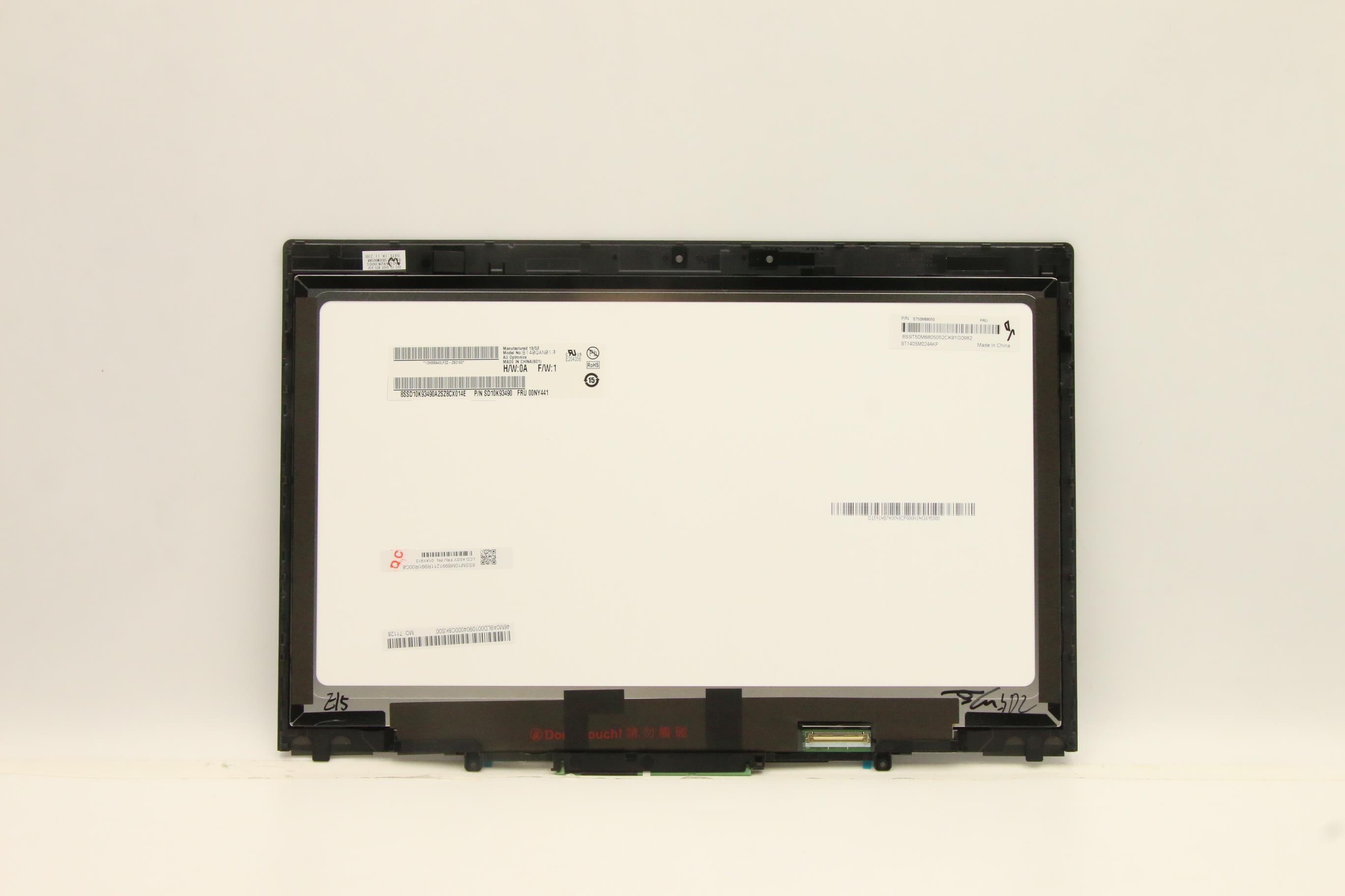 01AY913 - Original Lenovo Raven-2 FRU Touch, Normal LCD, Bezel ASM for 14.0"WQHD 270nit IPS, IR&HD camera (Laibao+AUO)