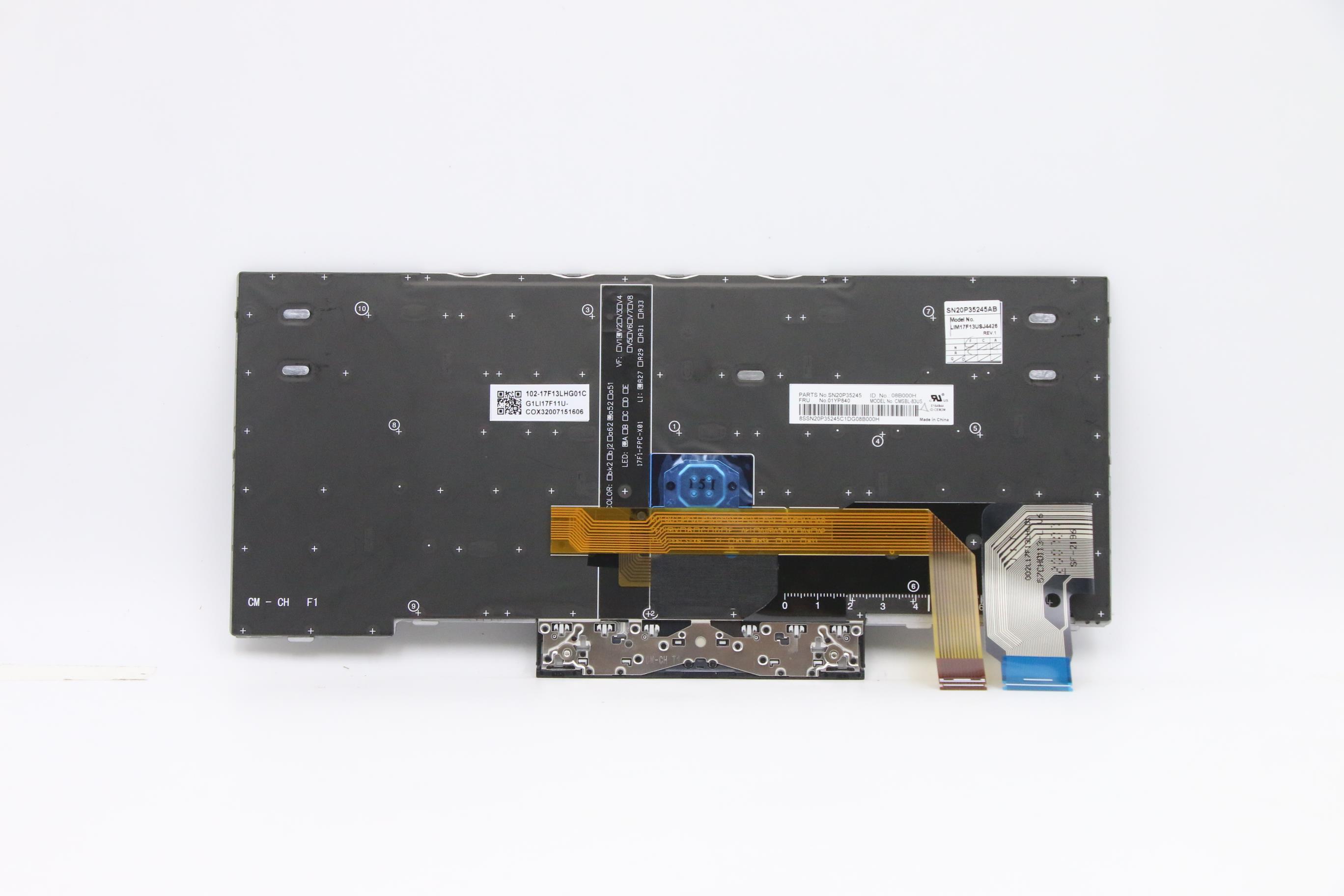 01YP840 - Original Lenovo FRU CM Keyboard Shrunk BL  ASM,Silver (Chicony) US English