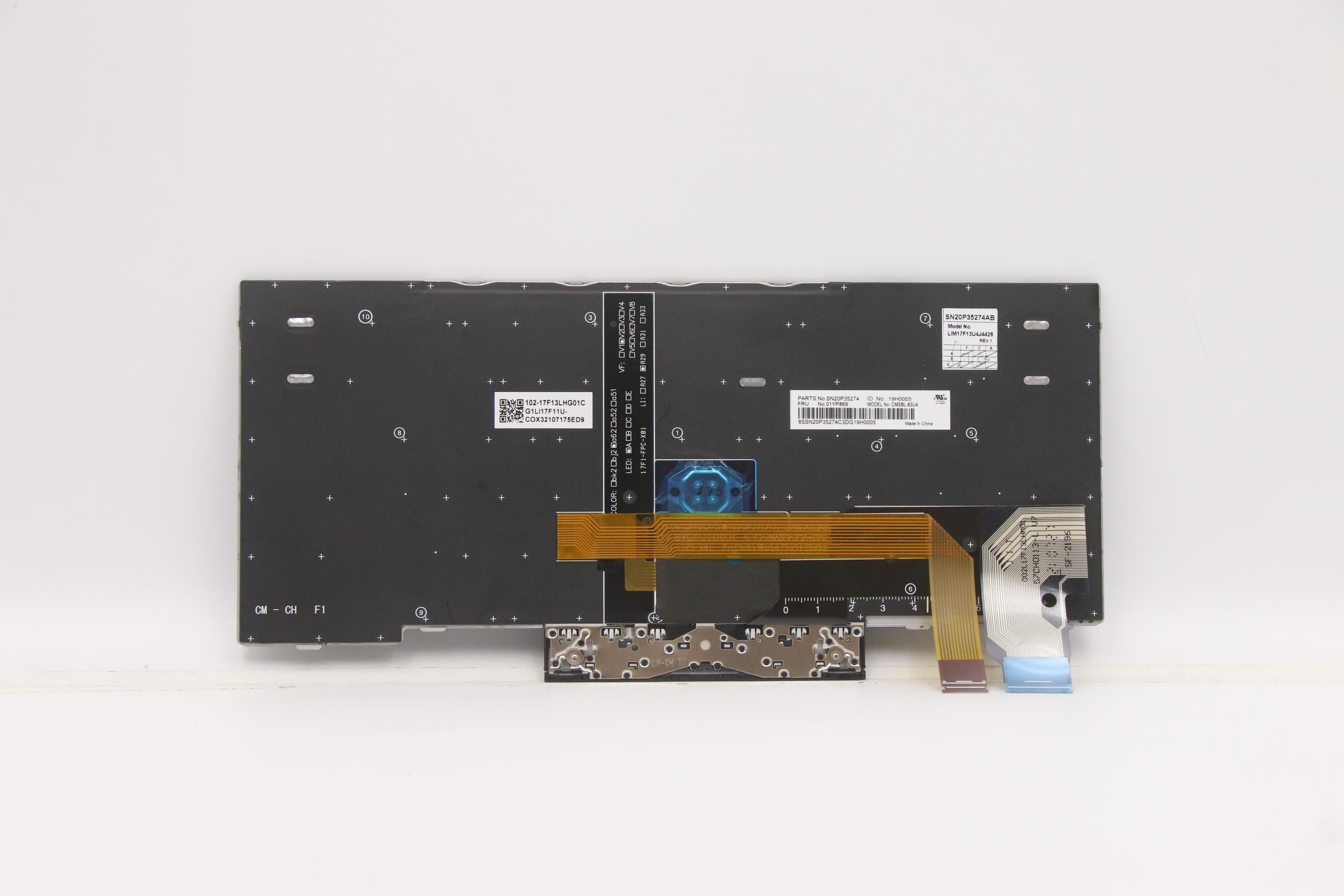 01YP869 - Original Lenovo FRU CM Keyboard Shrunk BL  ASM,Silver (Chicony) US English Euro
