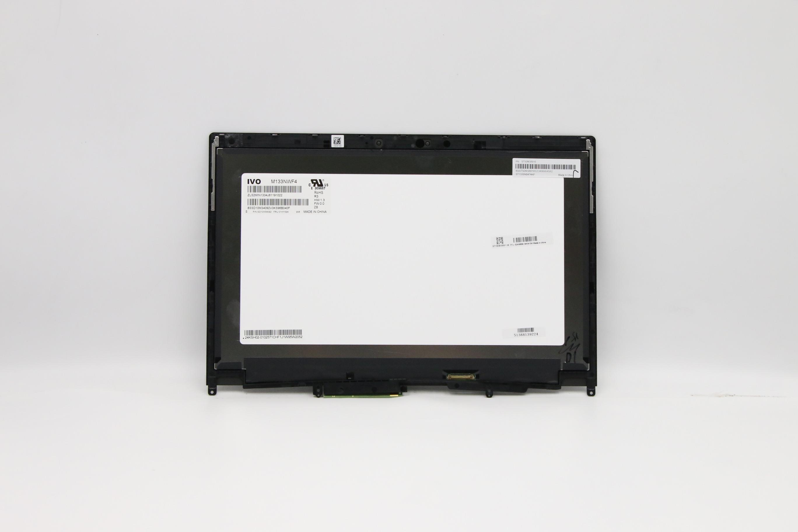 Lenovo Part  Original Lenovo LCD Assembly, 13.3", FHD, Touch, Anti-Glare, IPS, 300nit, with B Bezel and touch control board, IVO+Laibao FHD W/Cam