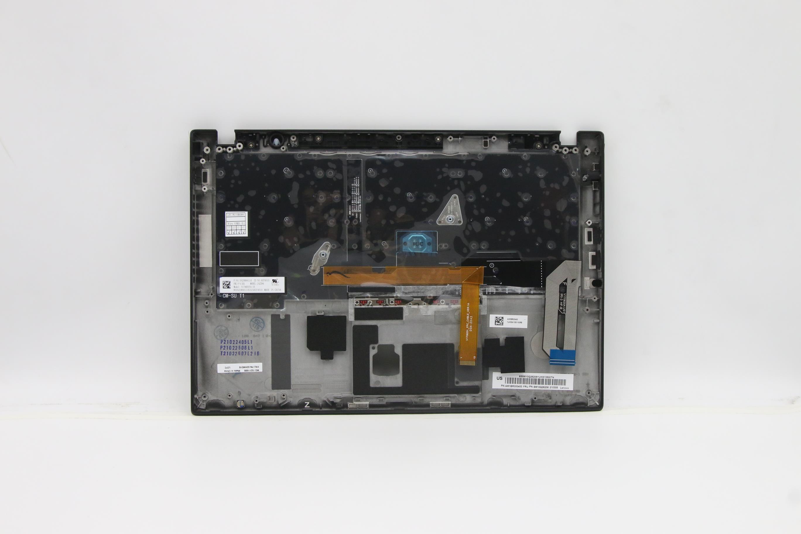 02HM316 - Original Lenovo Jazz-1
FRU C-Cover ASM US English w/ Backlit KBD (Sunrex) and FPR, Black