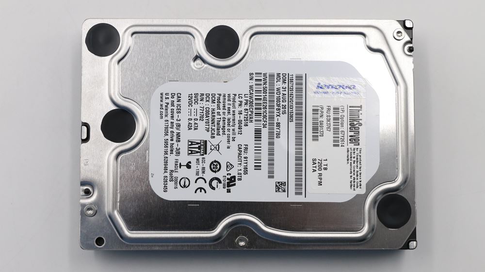 Lenovo Tower Server - TS130 (ThinkServer) HARD DRIVES - 03X3767