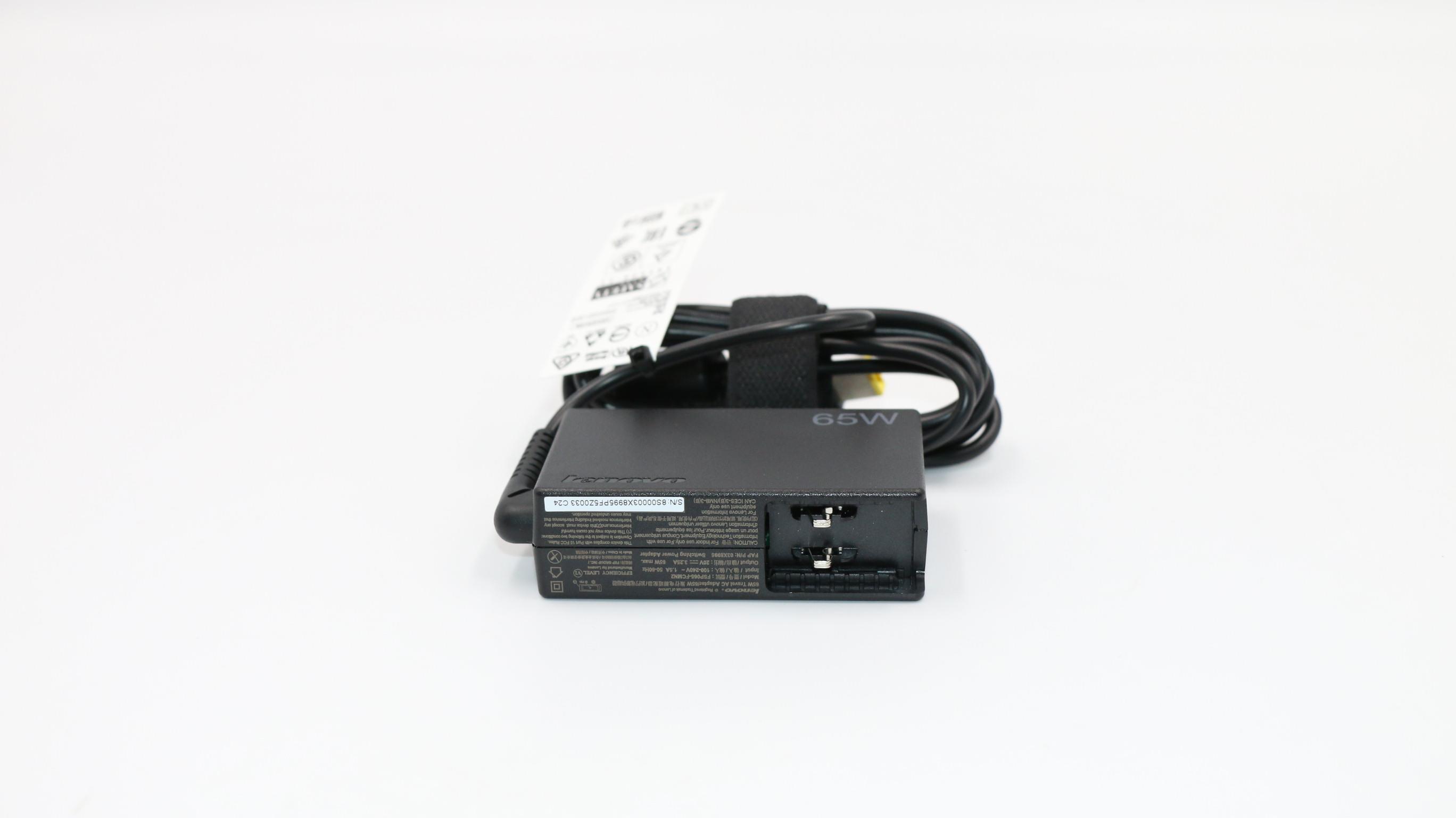 03X8995 - Original Lenovo 65W Travel AC adapter body PN (Includes 0.5m Power Cord)