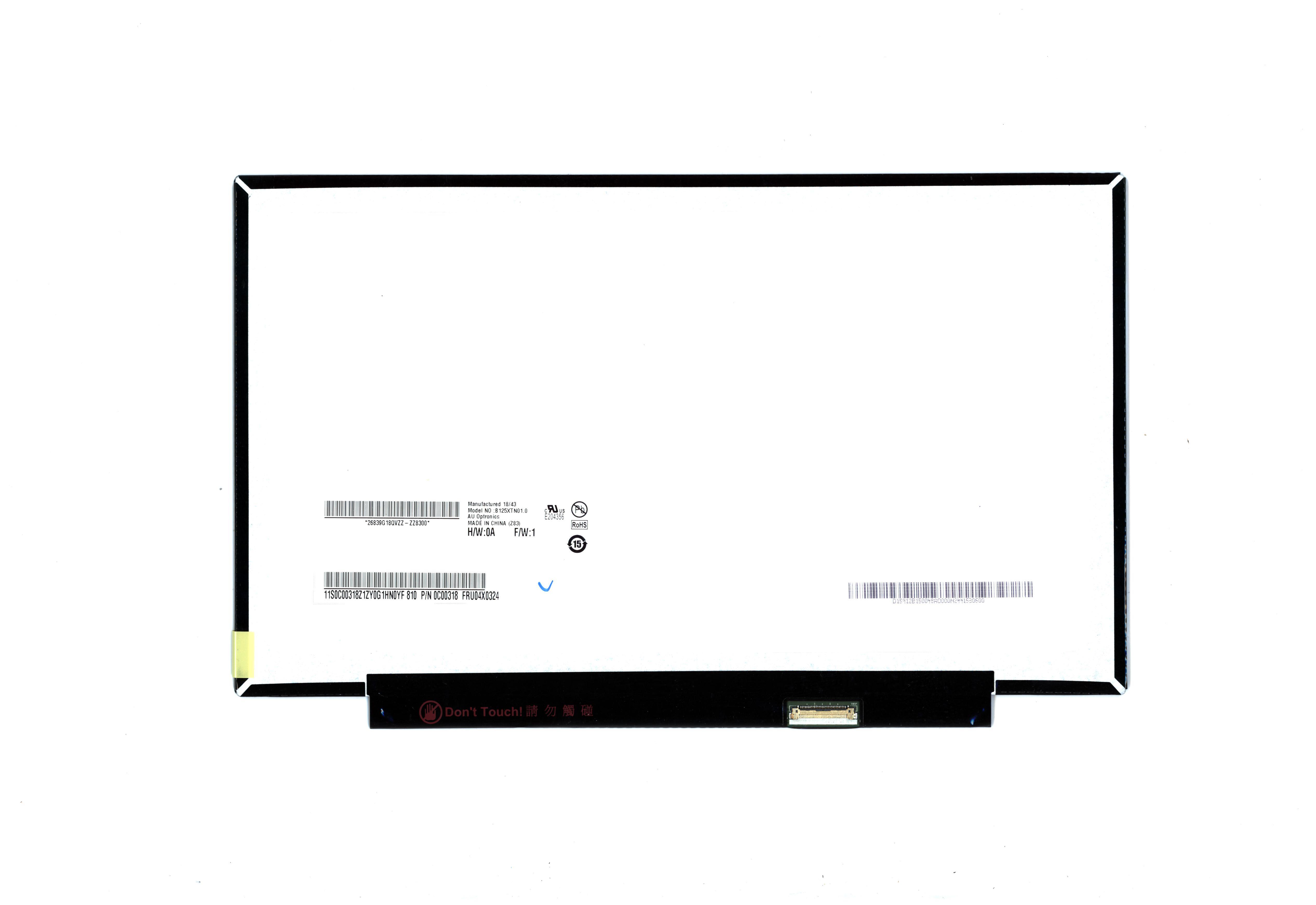 Lenovo Part  Original Lenovo LCD Panel, 12.5", HD, Anti-Glare, Non-Touch, TN, 200nits, B125XTN01.0
