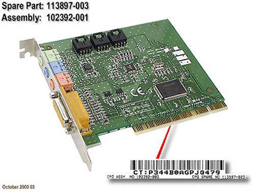 COMPAQ DESKPRO EXS EDITION P933 - 470014-722 PC Board (Interface) 113897-003