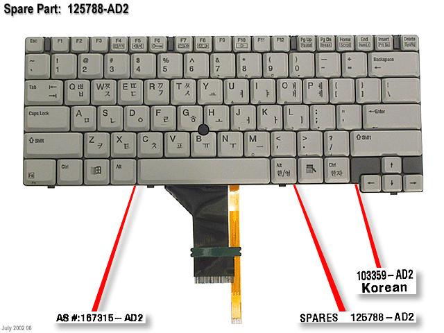 Compaq Armada Notebook PC M700 - 206646-003 Keyboard 125788-AD2