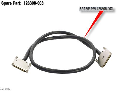 HPE Part 126308-003 HPE SCSI interface cable - 68-pin very high density (M) to 68-pin very high density (M) - 1.0m (3.3ft) long - Includes thumbscrews on both ends