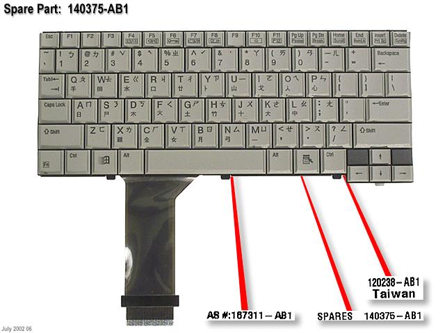 COMPAQ ARMADA NOTEBOOK PC M300 - 107052-086 Keyboard 140375-AB1