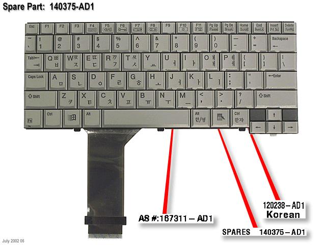 COMPAQ ARMADA NOTEBOOK PC M300 - 245470-B98 Keyboard 140375-AD1