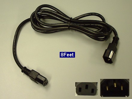 HPE Part 142258-002 AC power distribution unit (PDU) power cord (Black) - 250VAC, 16AWG, 2.5m (8.2ft) long - Includes IEC-320 C14 (M) connector to IEC 320 C13 (F) connector - (142257-002)