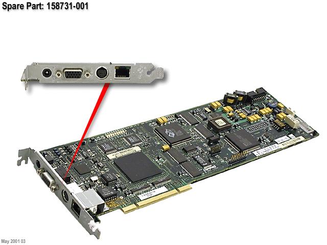 HPE Part 158731-001 Remote Insight Lights-Out Edition interface board (original version) - Requires one 32-bit PCI slot - Allows systems administrators to take full graphical control of the server in remote locations or lights-out data centers