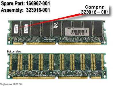 COMPAQ DESKPRO EP DESKTOP PC P650 - 161269-AR2 Memory (DIMM) 166967-001