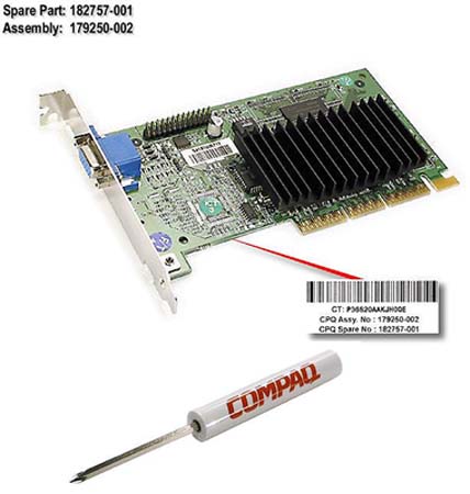 COMPAQ DESKPRO EX DESKTOP PC C733 - 470013-530 PC Board (Graphics) 182757-001