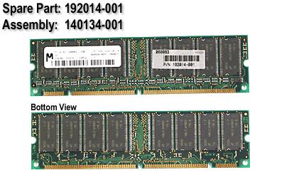 COMPAQ EVO WORKSTATION W4000 CONVERTIBLE MINITOWER - 470024-364 Memory (DIMM) 192014-001
