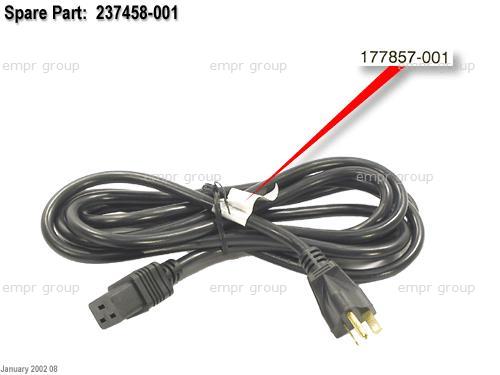 HPE Part 237458-001 AC power cord - 250VAC, 16A - 3.6m (12ft) long - NEMA L6-20P (M) connector to C19 (F) connector
