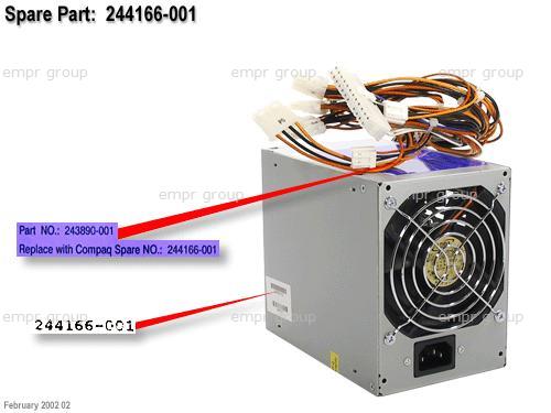 HP WORKSTATION XW4000 - DB163A Power Supply 244166-001