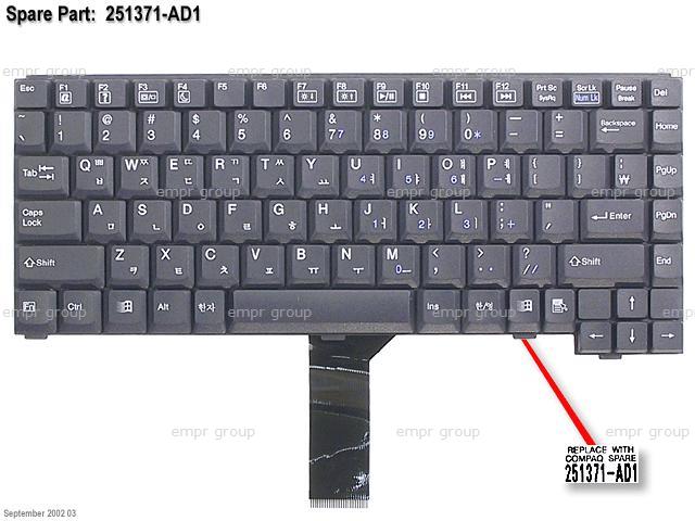 Compaq Evo notebook PC N160 - 470028-179 Keyboard 251371-AD1