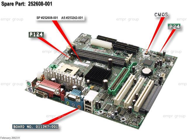 COMPAQ EVO D500 CONVERTIBLE MINITOWER - 470032-498 PC Board 252608-001