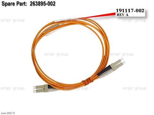 HPE Part 263895-002 HPE Fiber-optic short wave multimode interface cable - 50um core, 125um cladding - LC connectors - 2m (6.6ft) long - Used with cluster with MSA 1000