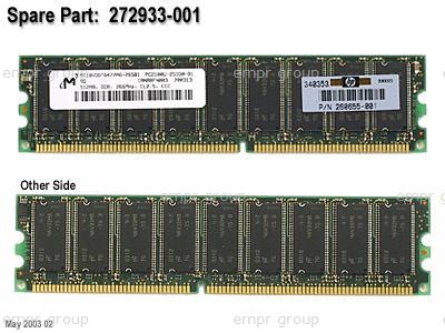 COMPAQ EVO WORKSTATION W4000 CONVERTIBLE MINITOWER - 470023-083 Memory (DIMM) 272933-001