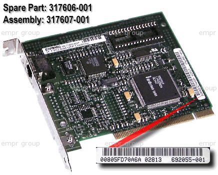 HPE Part 317606-001 HPE NC3120 Ethernet LAN 10Base-T / 100Base-TX network interface card (NIC) - Has one external RJ-45 connector and three activity LEDs - Requires one PCI slot