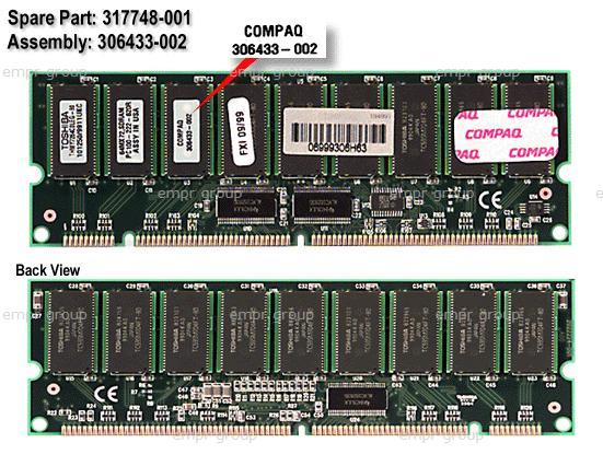 COMPAQ PROFESSIONAL WORKSTATION SP700 550MHZ - 388011-A28 Memory (DIMM) 317748-001