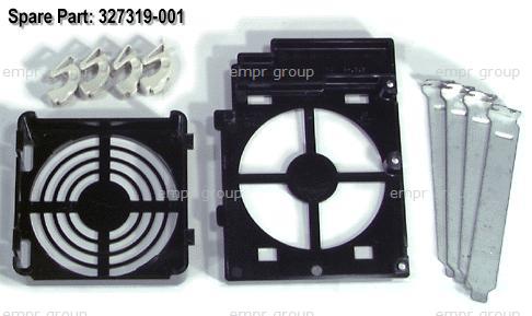 HPE Part 327319-001 Miscellaneous plastic kit - Includes option board retainer, blank option board bracket, power supply fan guard, power supply fan cover