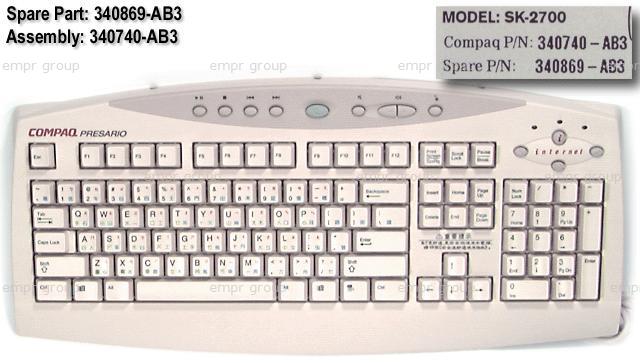 COMPAQ PRESARIO 5110 DESKTOP PC - 320602-AB3 Keyboard 340869-AB3
