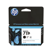 HP 711B 38ML Matte Black Ink - 3WX00A for HP Designjet T125 Printer