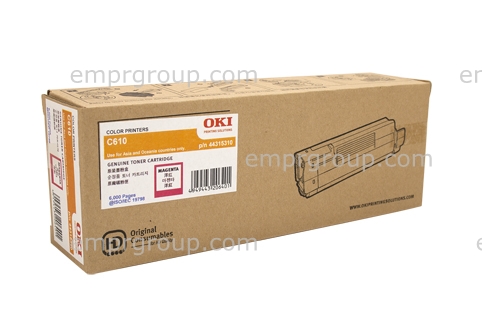 Oki Toner Magenta C610 - 44315310 for OKI C610 Printer