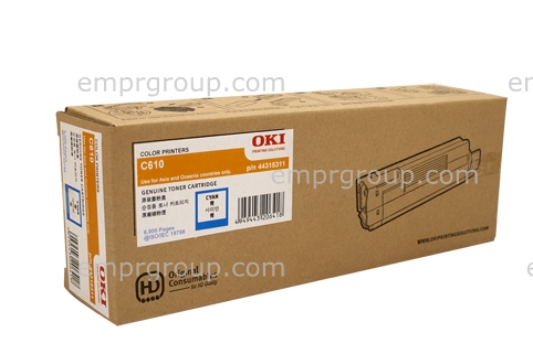 Oki Toner Cyan C610 - 44315311 for OKI C610N Printer