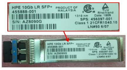 HPE Part 456097-001 HPE Blade system c-Class 10G SFP+ LC LR Transceiver - Small Form-factor Pluggable Plus (SFP+) 10-Gigabit LR standard, providing 10-Gigabit connectivity up to 10km (6.21 miles) on single-mode fiber - Has one LC 10-GbE port