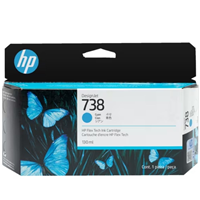 HP 738 130-ML CYAN DesignJet ink Cartridge -T850/T950 - 498N5A for HP Designjet T950 multifunction Printer