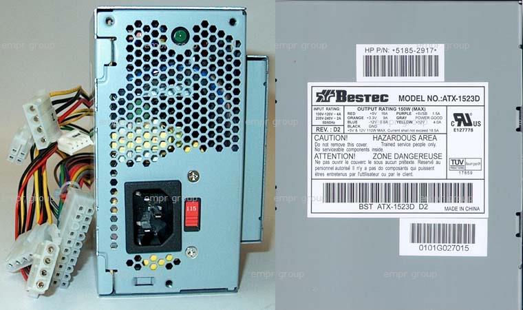 HP PAVILION XT878 RFRBD DESKTOP PC - P3964AR Power Supply 5185-2917