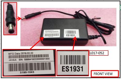 HPE Part 5190-1045 HPE 12V/6W inline power adapter WW