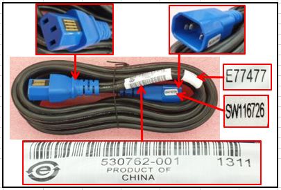 HPE Part 573694-001 Data communications cable - C13-C14, jumper, Single Power Line (SPL), 3m (9.8ft) long