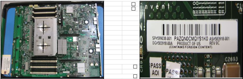 HPE Part 599038-001 HPE System I/O board (motherboard) - Supports Intel Xeon 5600 (Westmere) and select 5500 (Nehalem) processors - Includes base pan assembly,  alcohol pad, and thermal grease syringe - Processors must be the same spare part number