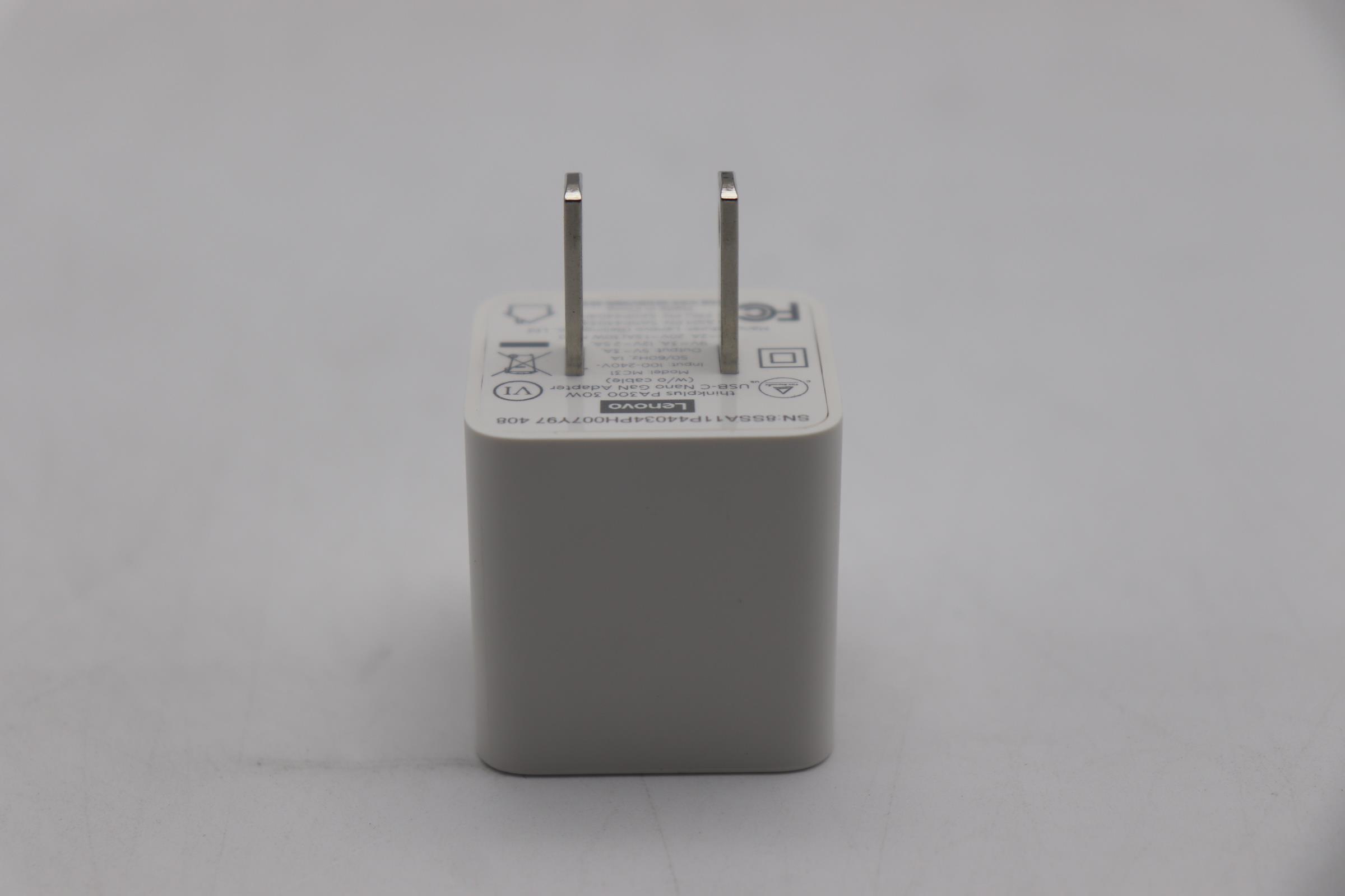 5A11P44041 - Original Lenovo AC Adapter FRU-30W1C Power Adapter-WH (Includes 0.5m Power Cord)