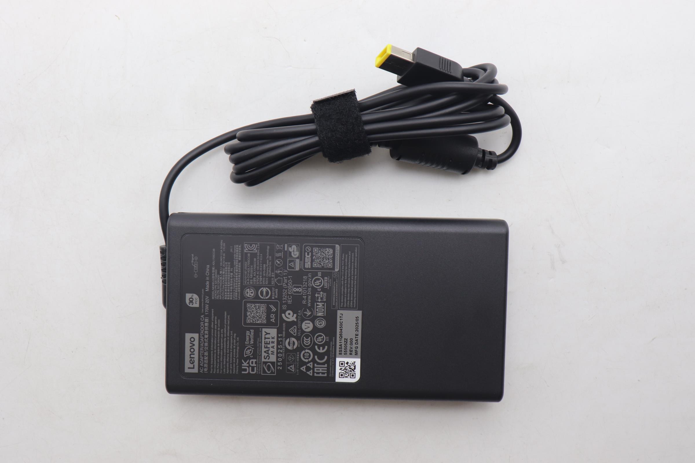 5A11Q60430 - Original Lenovo AC Adapter 170W,20V,3PIN,WW,CHY (Includes 0.5m Power Cord)