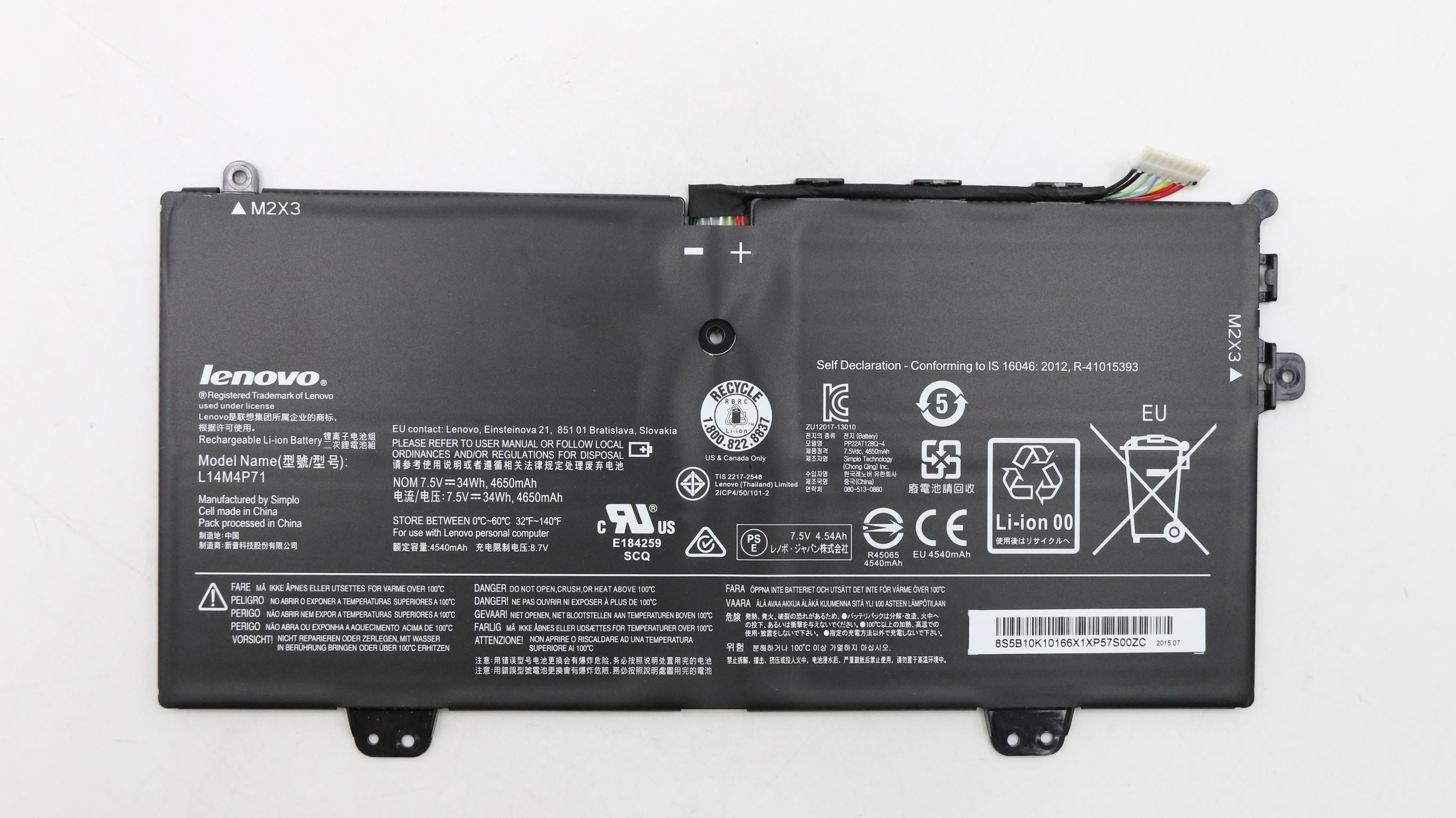 Genuine Lenovo Battery  5B10G52141 Yoga 3-1170 Laptop (Lenovo)