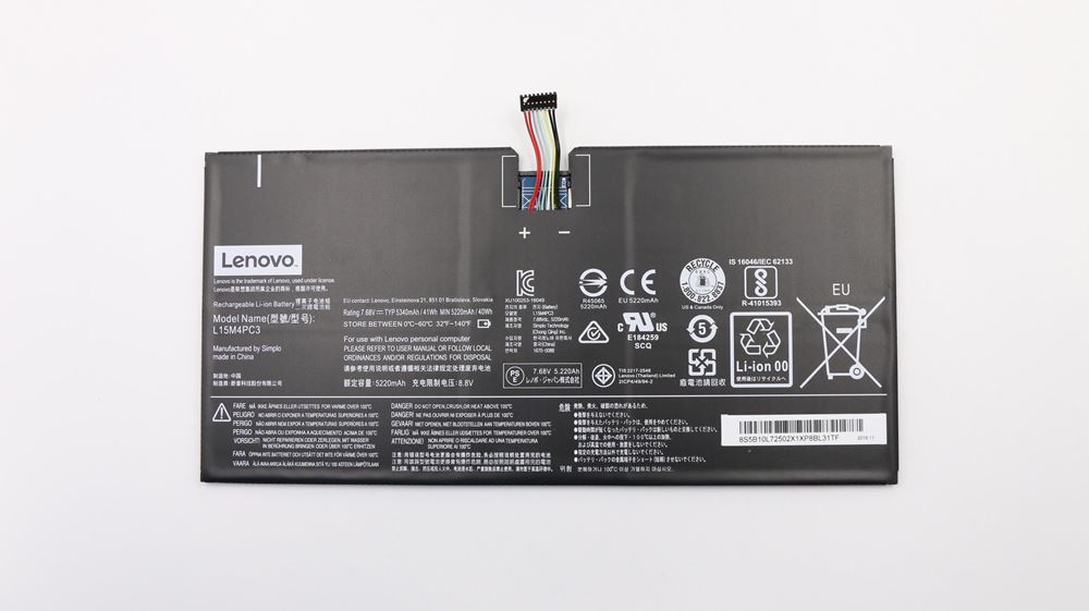 Genuine Lenovo Battery  5B10L72502 Lenovo MIIX 720-12IKB