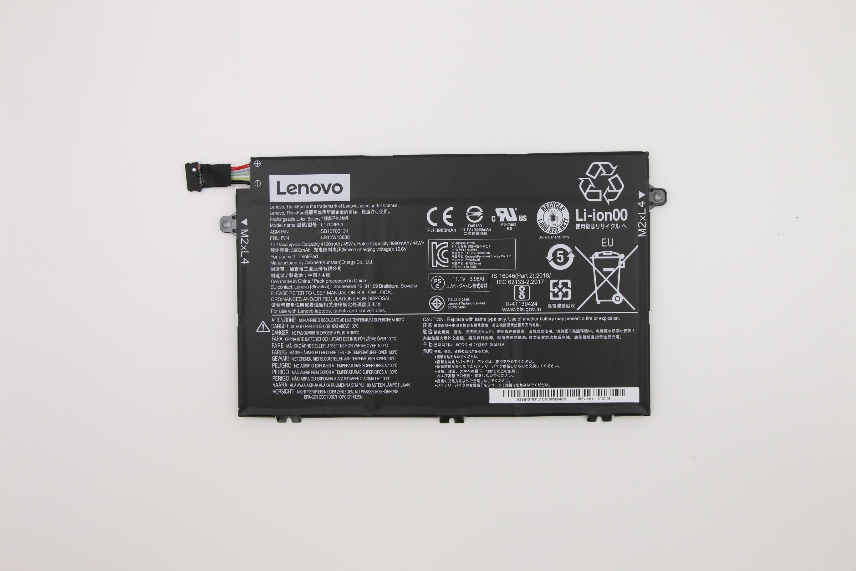 Lenovo ThinkPad E490 (20N8, 20N9) Laptop BATTERY - 5B10W13888