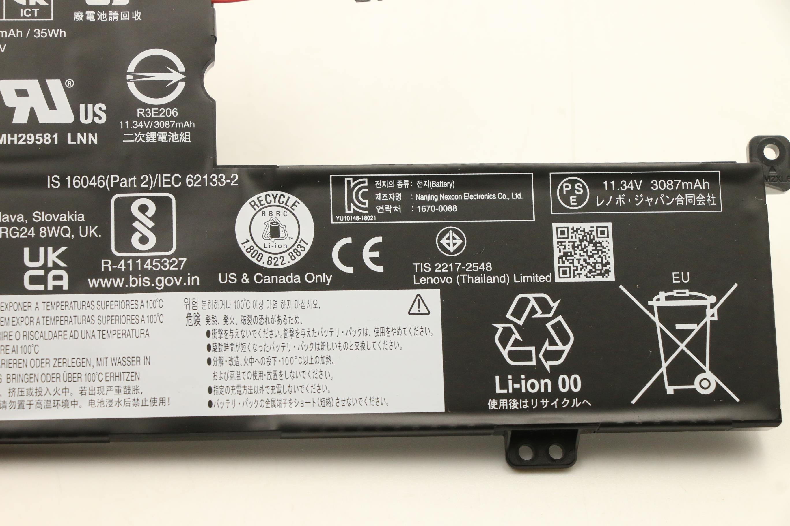 5B10W67198 - Original Lenovo LG L18L3PF1 11.34V 36Wh 3cell L18L3PF1 SB10W67254