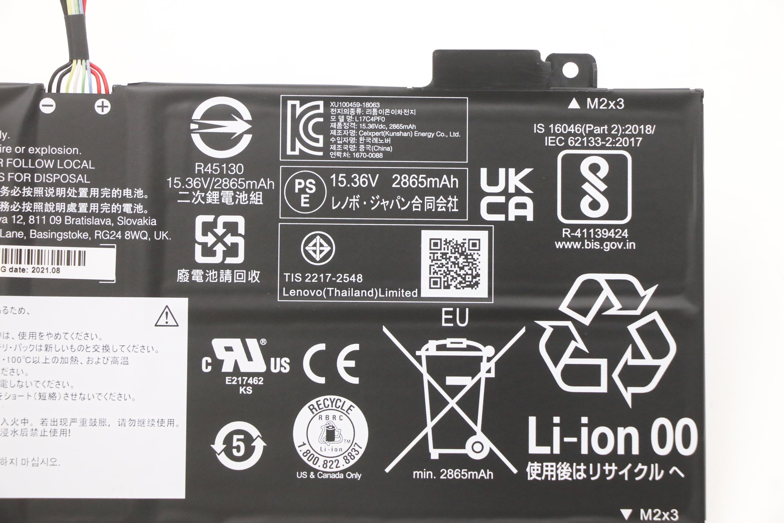 Lenovo Part  Original Lenovo Battery 530S CP/C L17C4PF0 15.36V 45Wh 4cell bty