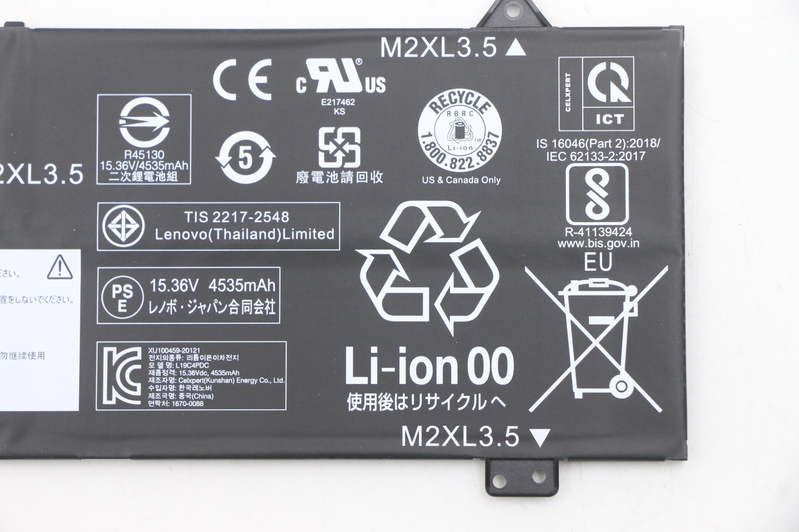 5B10Z26482 - Original Lenovo Battery C750 CP/B L19C4PDC 15.36V 71Wh 4cell 