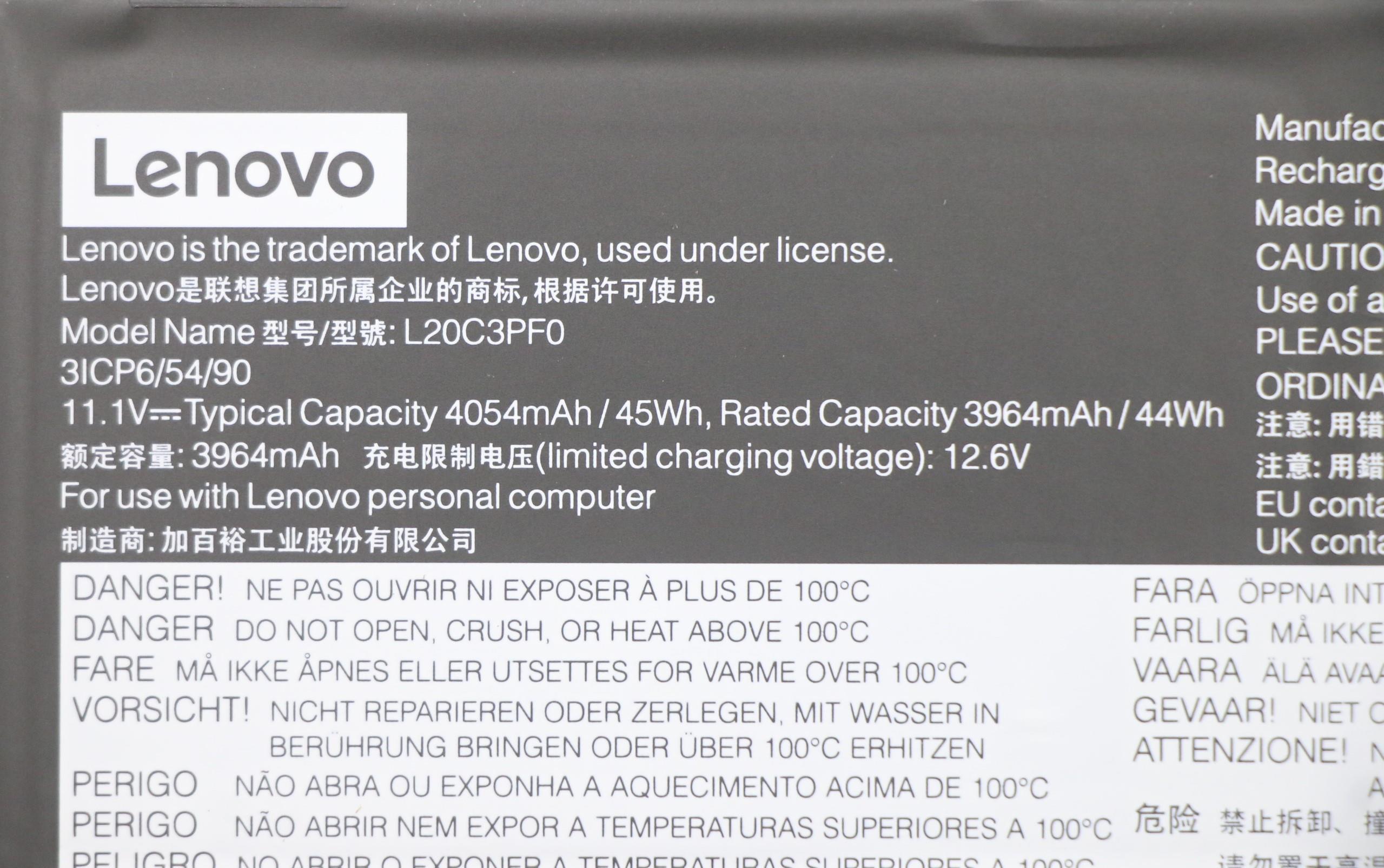 Lenovo Part  Original Lenovo Battery S360 CP/C L20C3PF0 11.1V 45Wh 3cellL20C3PF0 SB11B36277