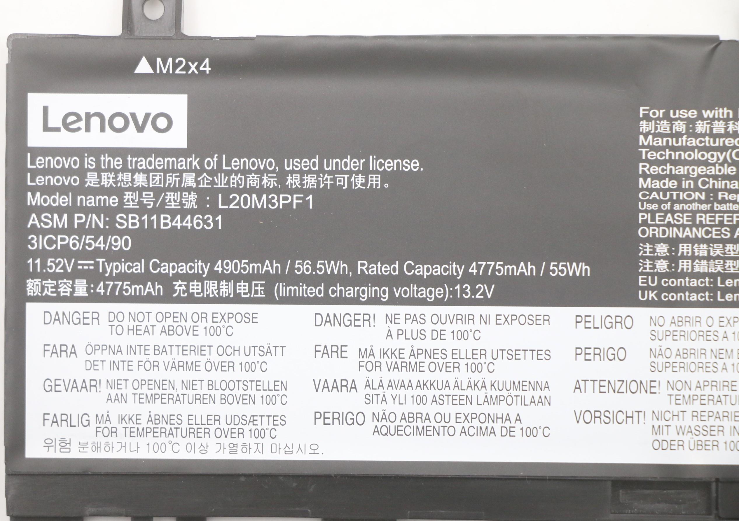 Lenovo Part  Original Lenovo Battery S560 SP/A L20M3PF1 11.52V 56.5Wh 3cell 